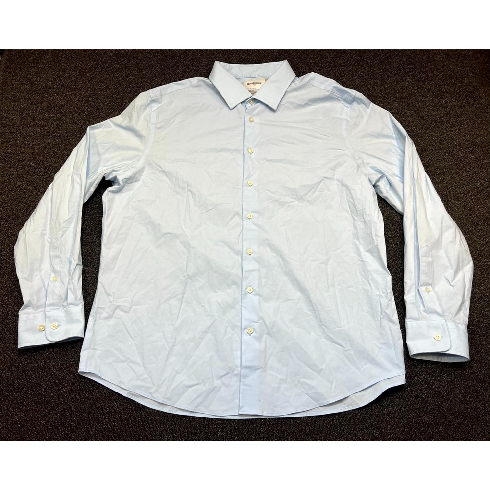 Goodfellow & Co Dress Shirt Men 2XL 18-18.5 Light Blue Office Wear Formal Career
